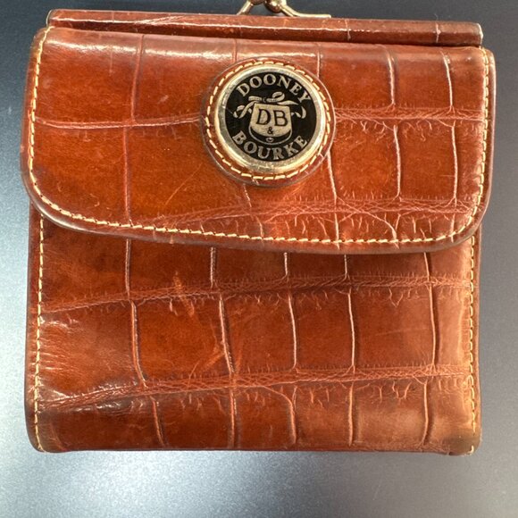 Dooney & Bourke Brown Crocodile Embossed Wallet - Picture 5 of 5